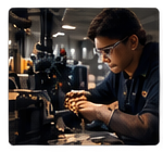 Student working in an applied lab